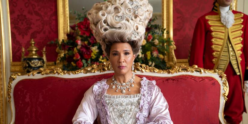 Queen Charlotte sitting down in Bridgerton