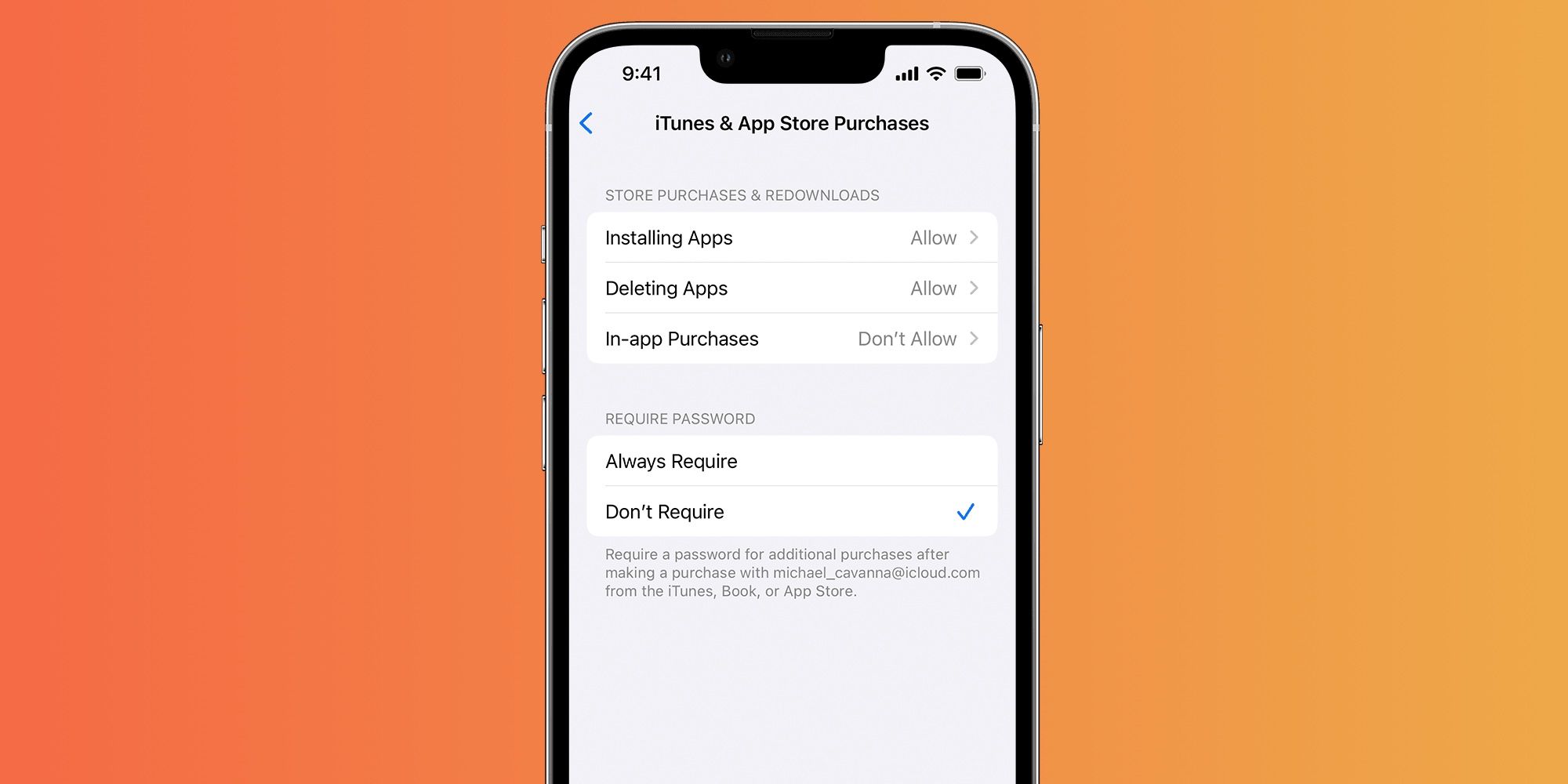 iPhone Parental Controls Prevent Purchases