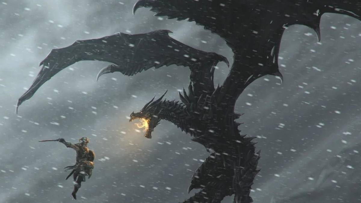 Skyrim Dragon Encounter Dragonborn DLC For TES 5: Skyrim Is Out Today