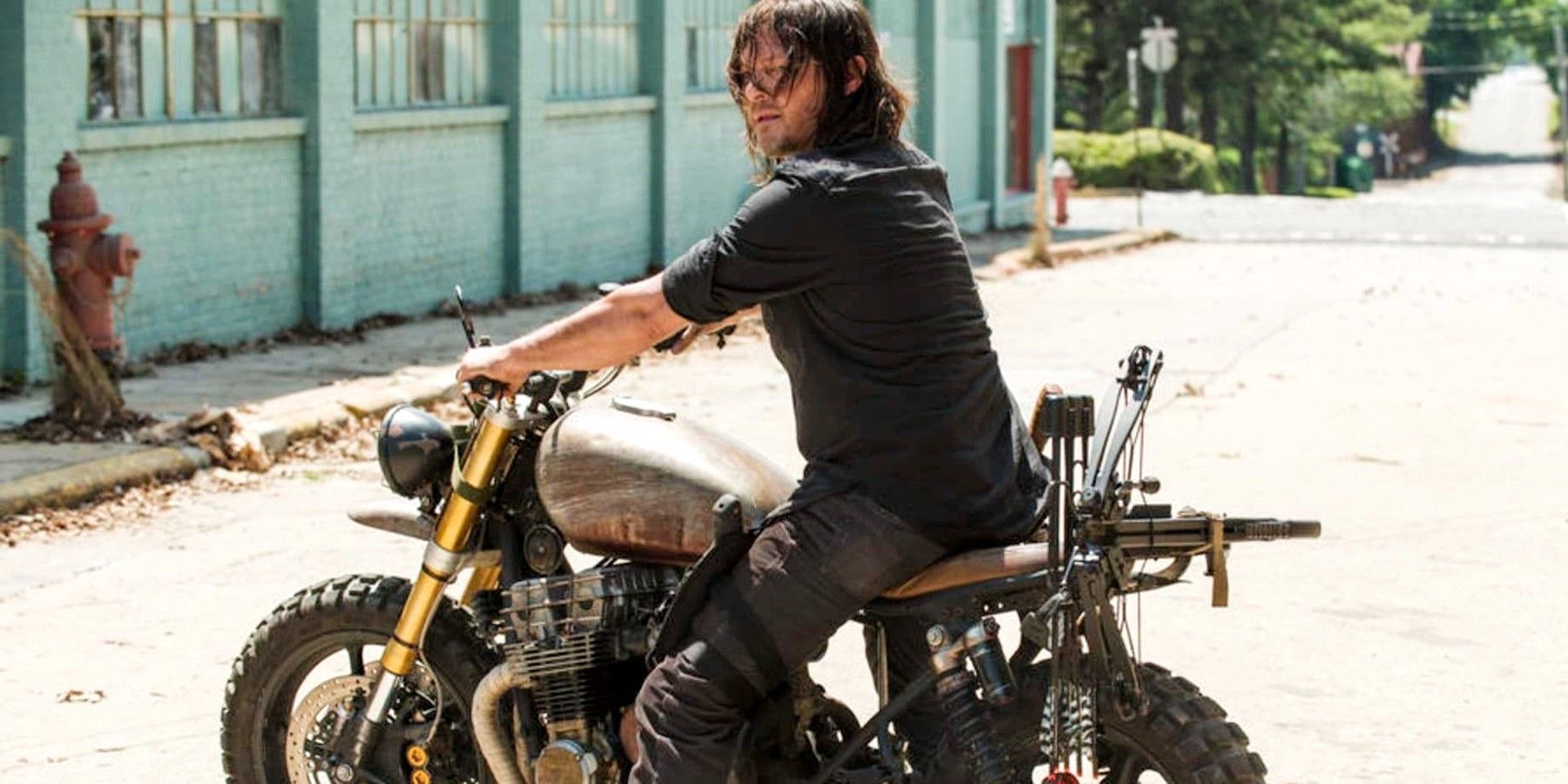 Daryl on motorcycle in The Walking Dead