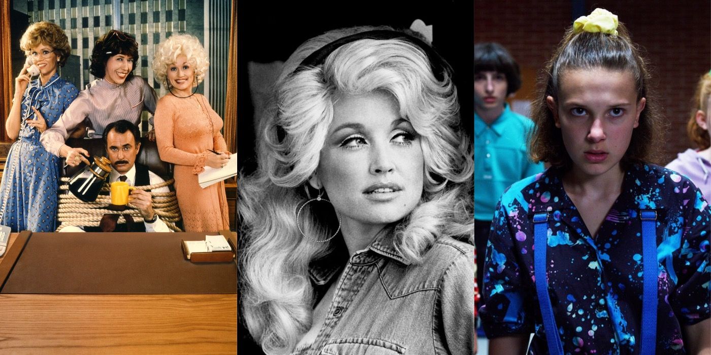 Dolly Parton and stills from movies and TV shows featuring her music