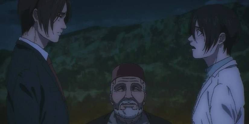 Eren and Mikasa in Attack on Titan