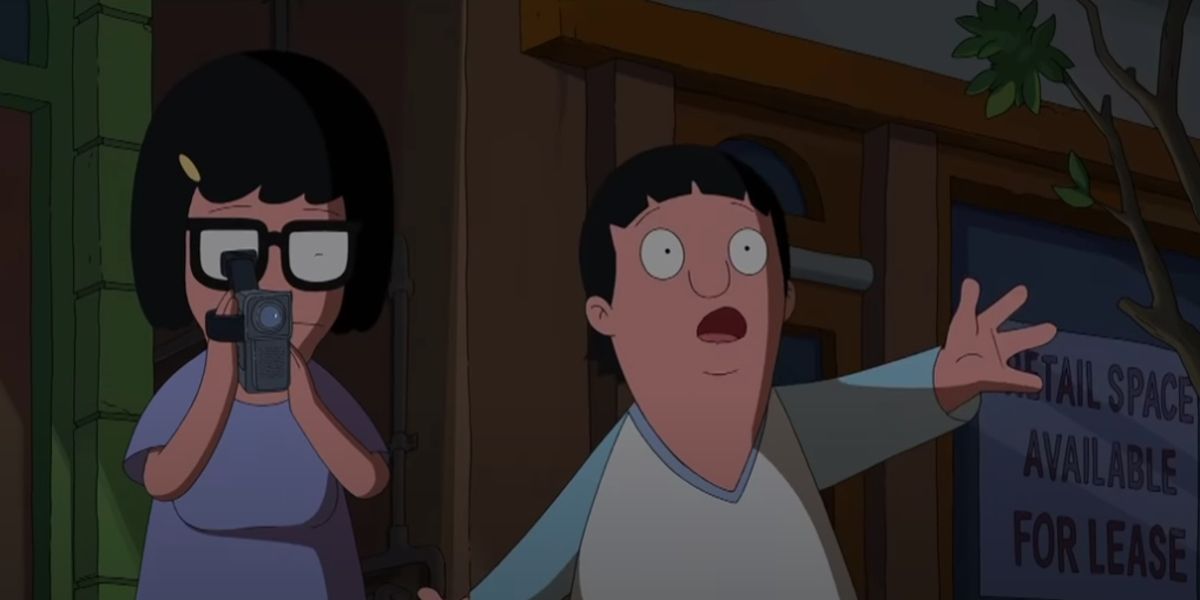Gene and Tina Belcher filming in The Bobs Burgers Movie
