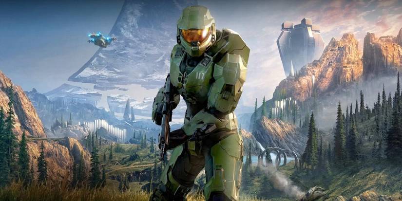 Master Chief on a promotional piece for Halo Infinite