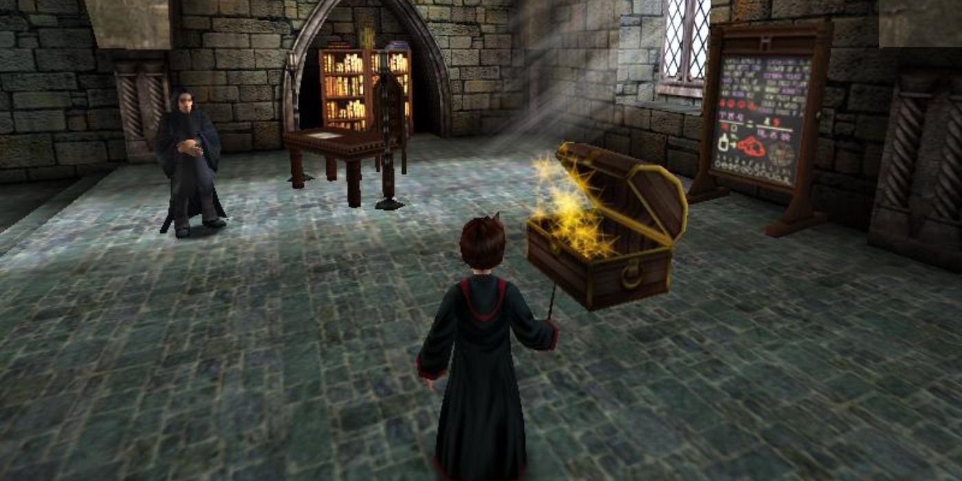 Harry and Snape in Harry Potter and the Chamber of Secrets video game