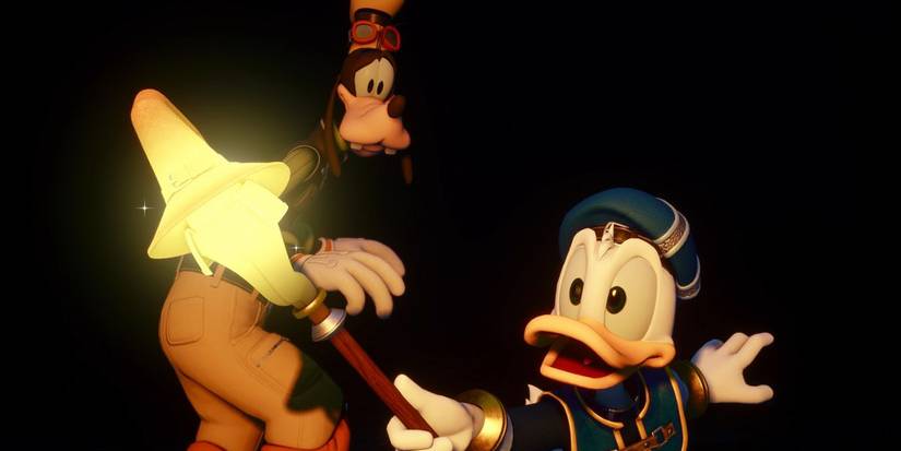 Goofy and Donald search the darkness in Kingdom Hearts 4