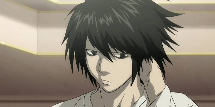 L Lawliet from Death Note looking down