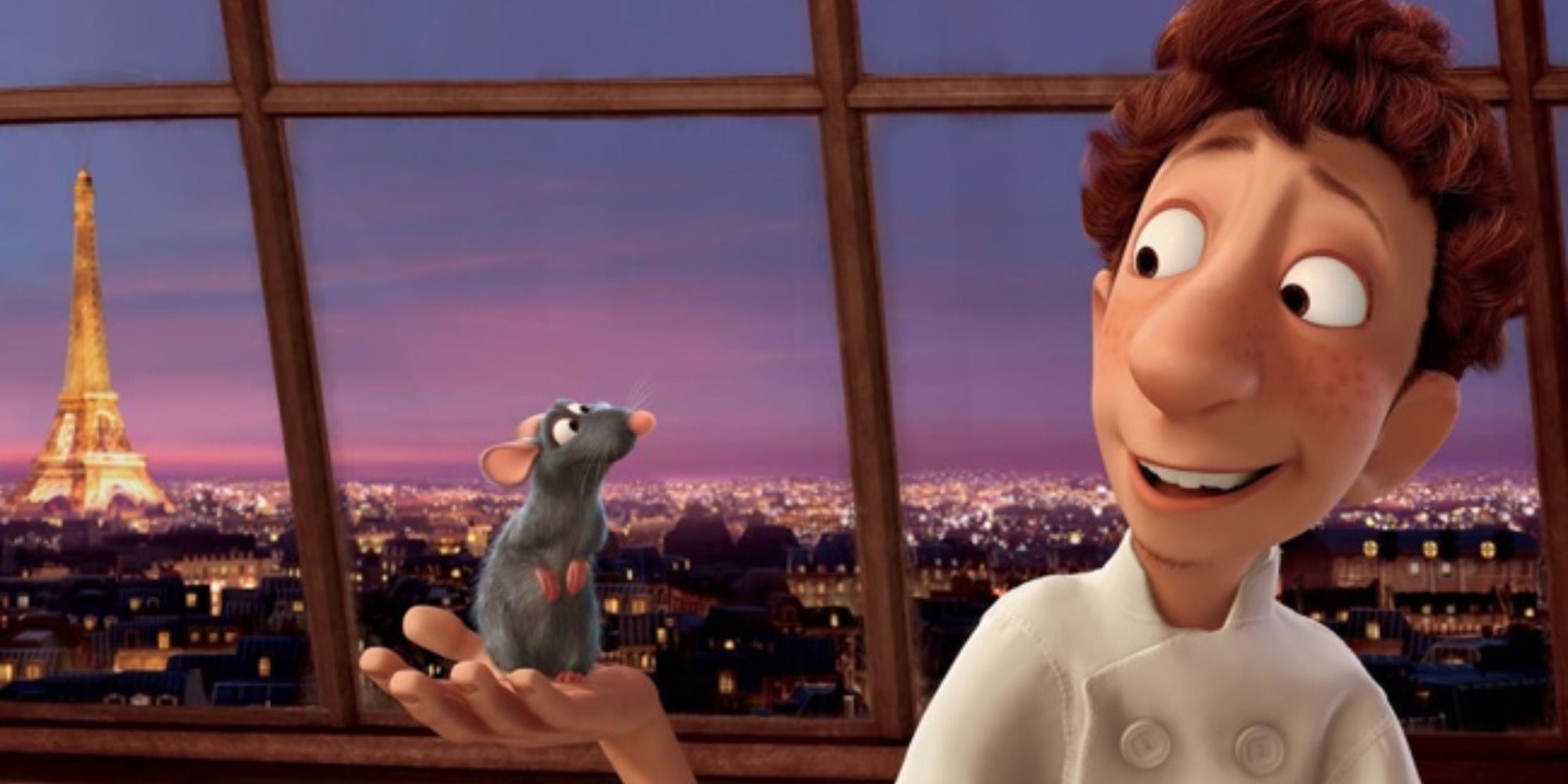 Linguini And Remy Smiling At Each Other In Ratatouille