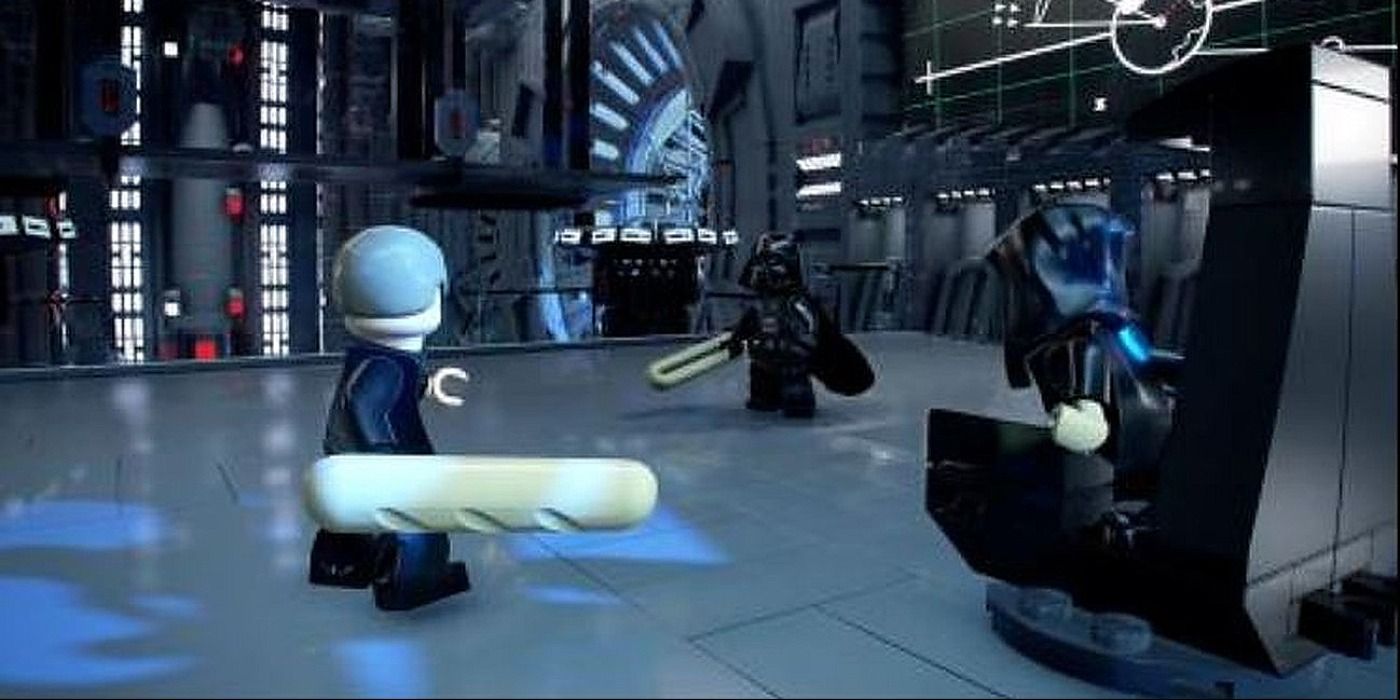 Luke and Darth Vader with Baguette Lightsabers in LEGO Star Wars the skywalker Saga