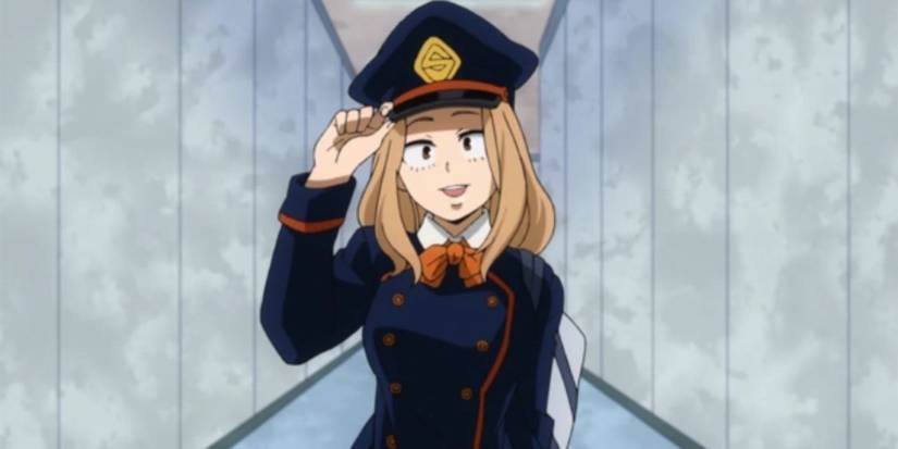 Camie Utsushimi saluting in My Hero Academia.