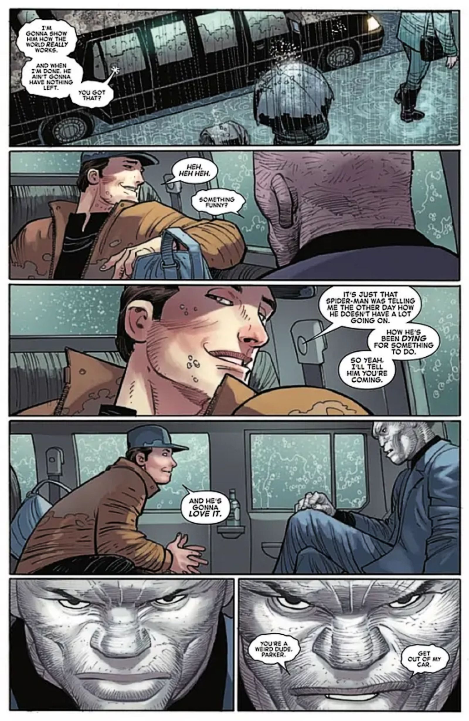Peter talks to Tombstone in Amazing Spider Man 1