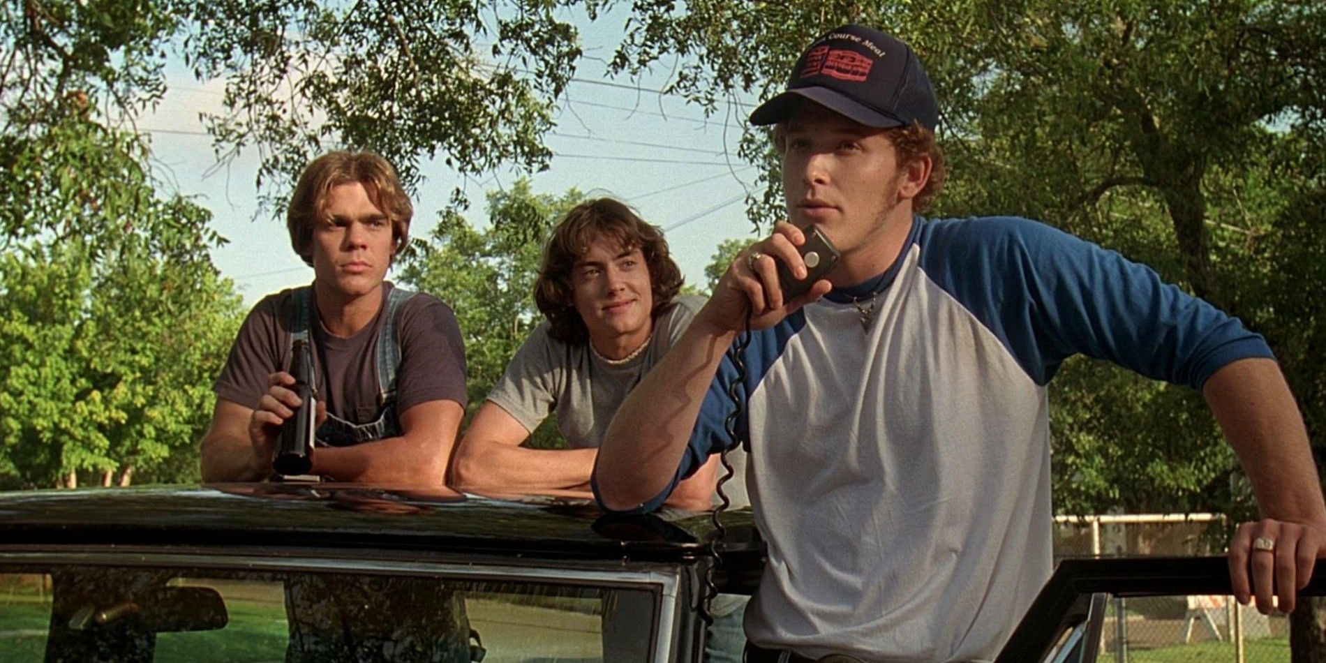 Sasha Jenson Jason London and Cole Hauser in Dazed And Confused