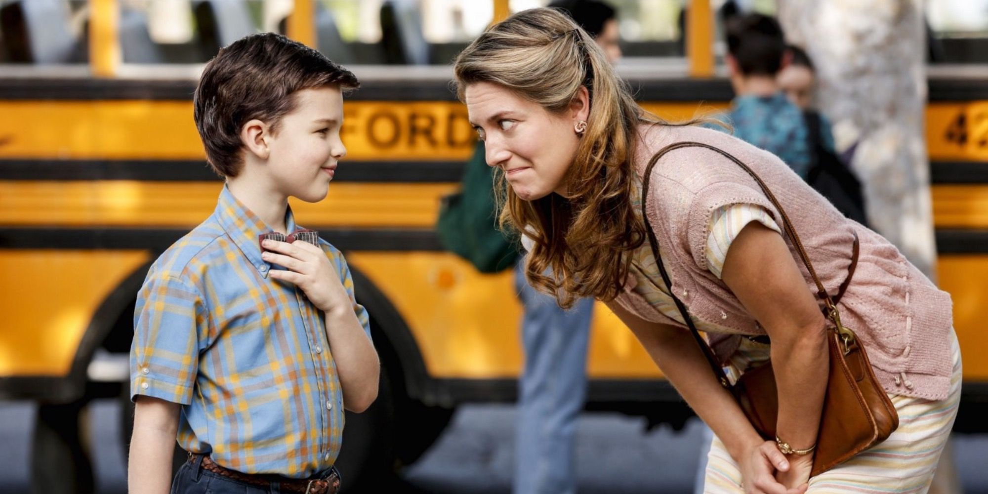 Sheldon And His Mom In Young Sheldon