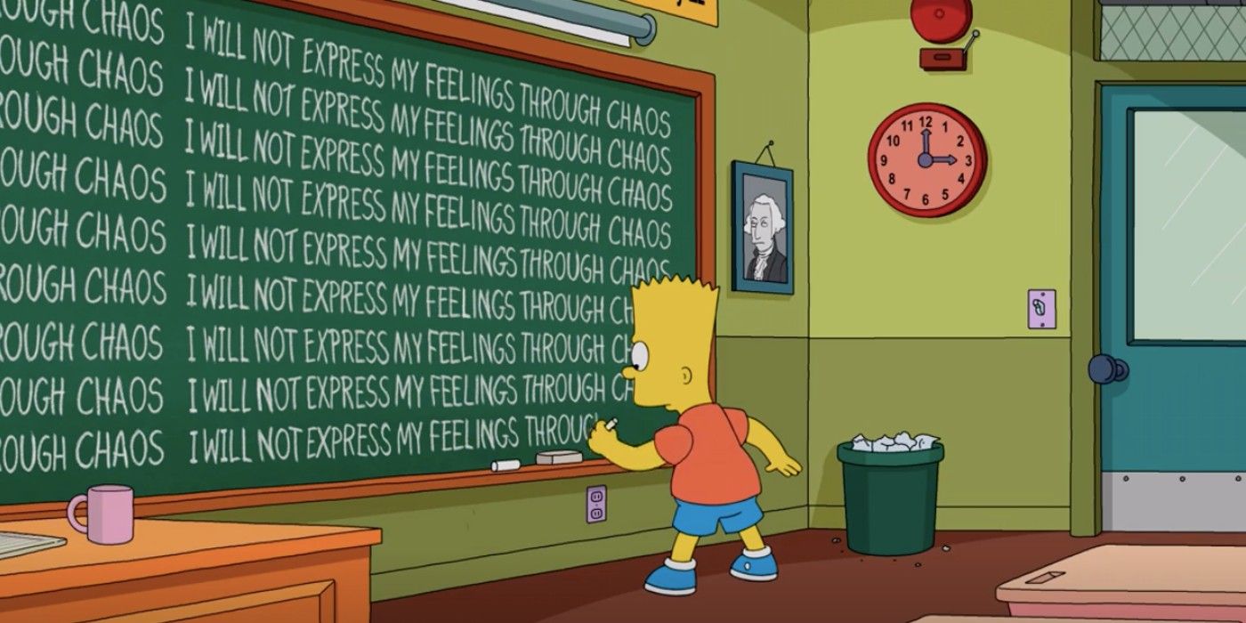 Simpsons Season 33 Chalkboard Origin Gag