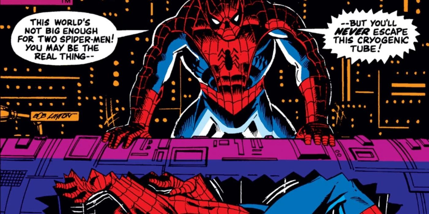 Spider Man traps his clone in What If comics.