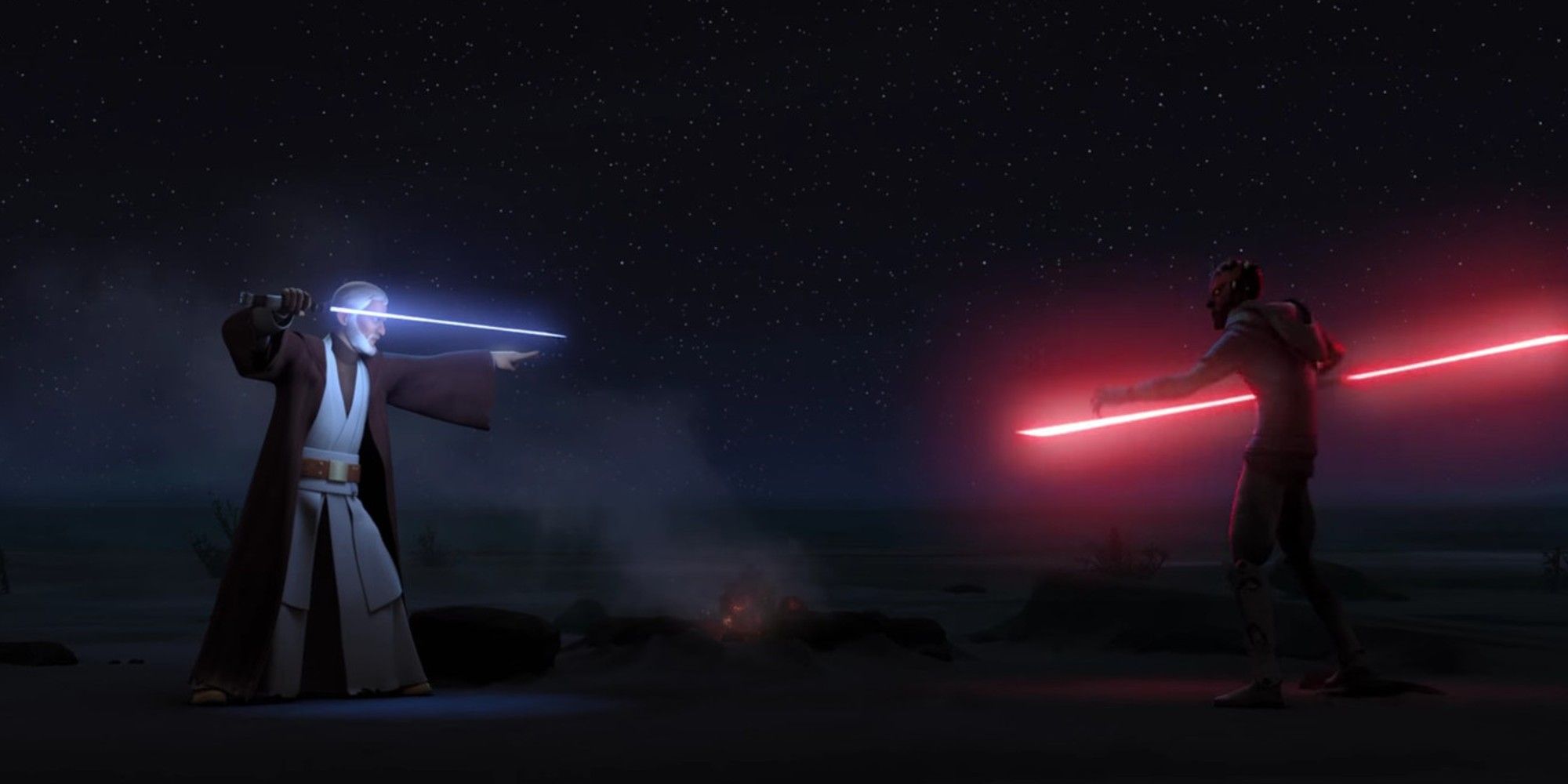 Star Wars Rebels Twin Suns Stephen Stanton as Obi Wan and Sam Witwer as Maul final duel
