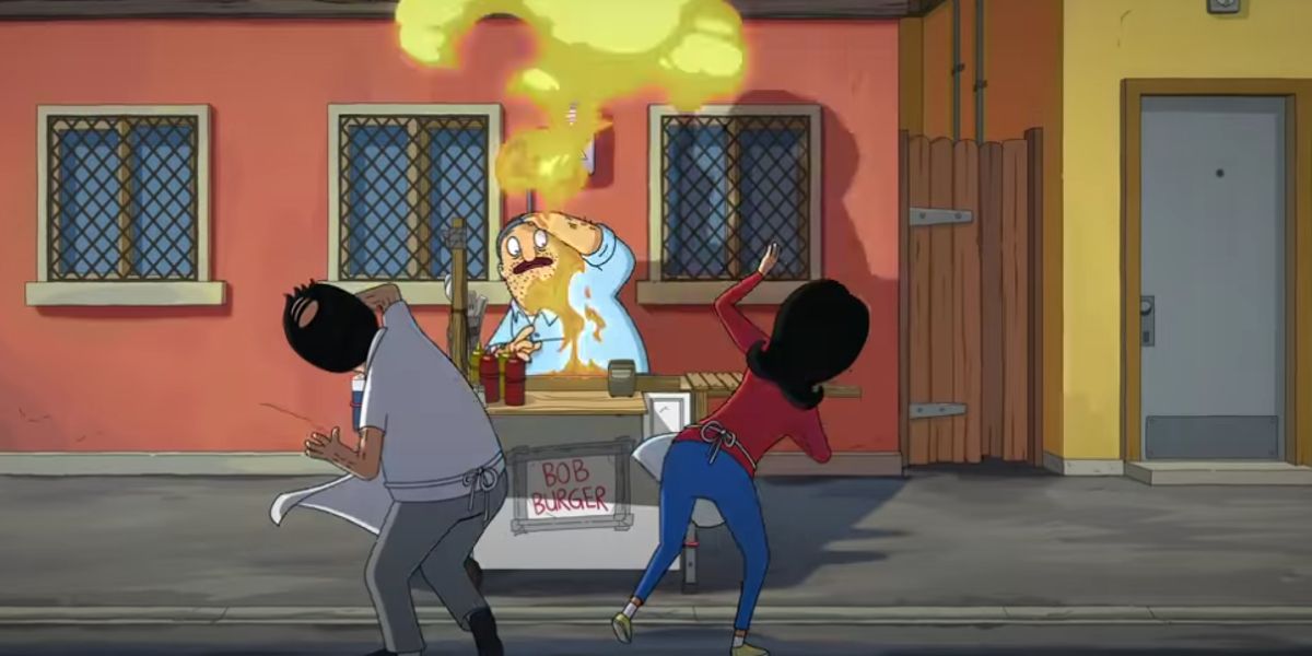 Teddy at a food stand in The Bobs Burgers Movie