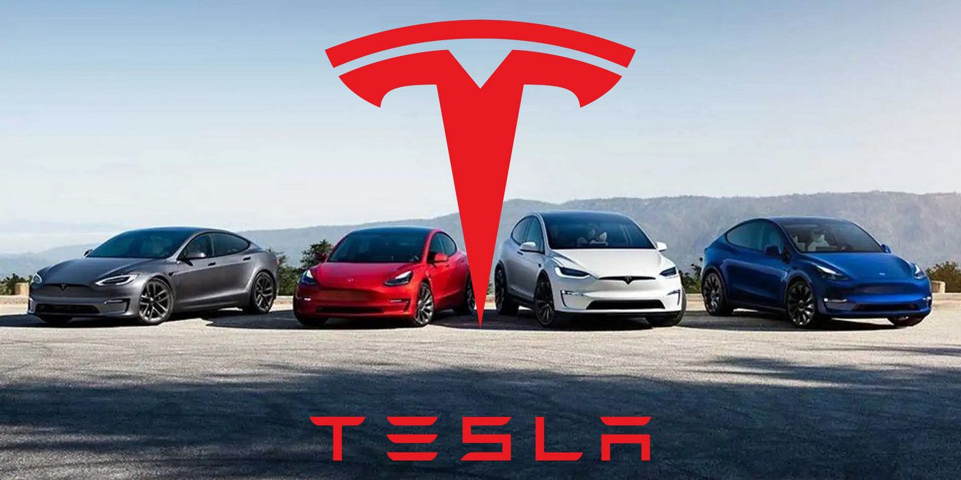 Tesla cars with logo