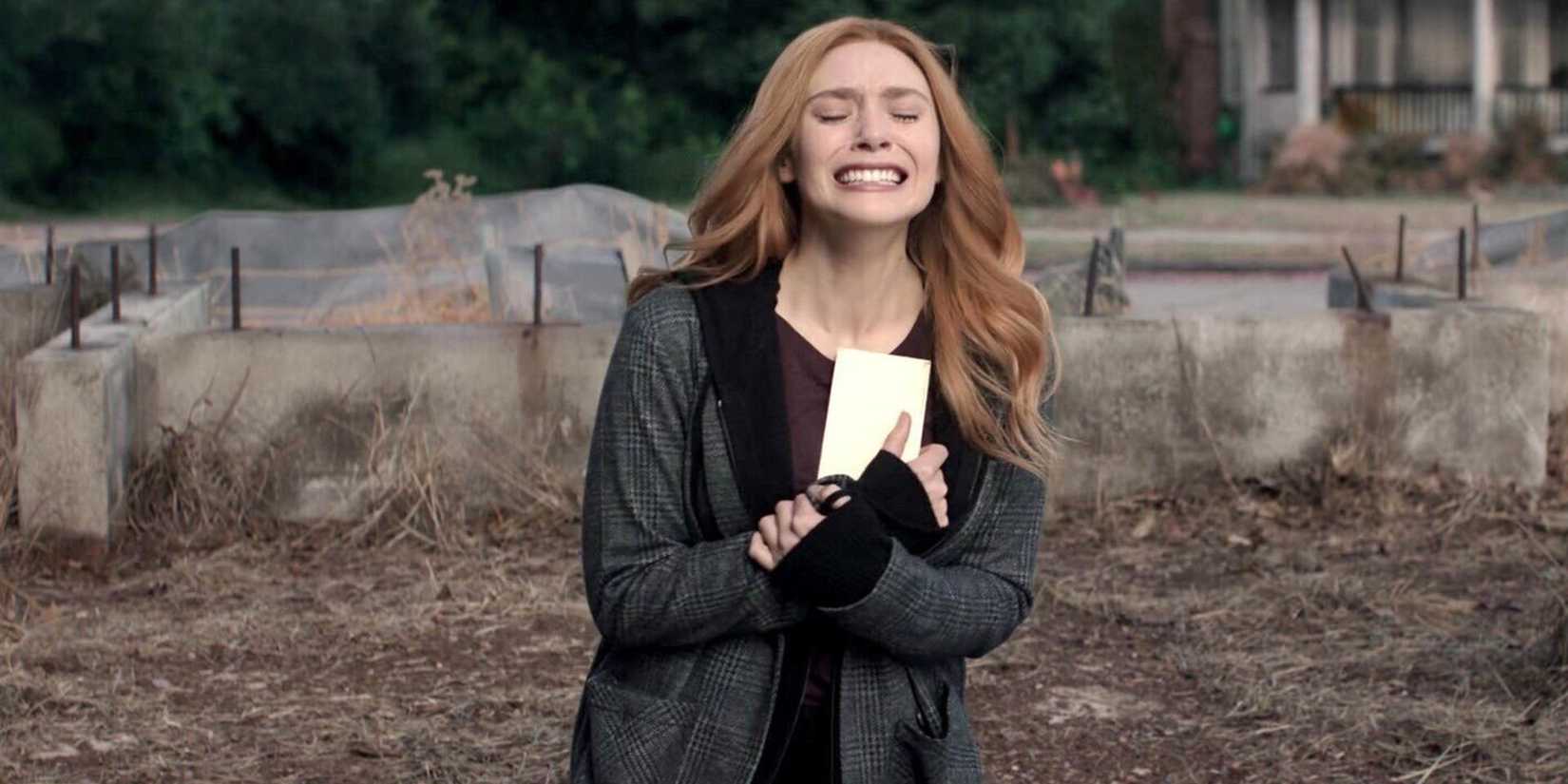 Wanda crying in Westview in WandaVision