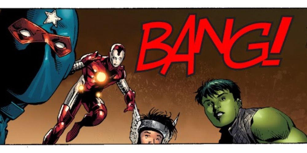 Young Avengers reacting to a gun shot