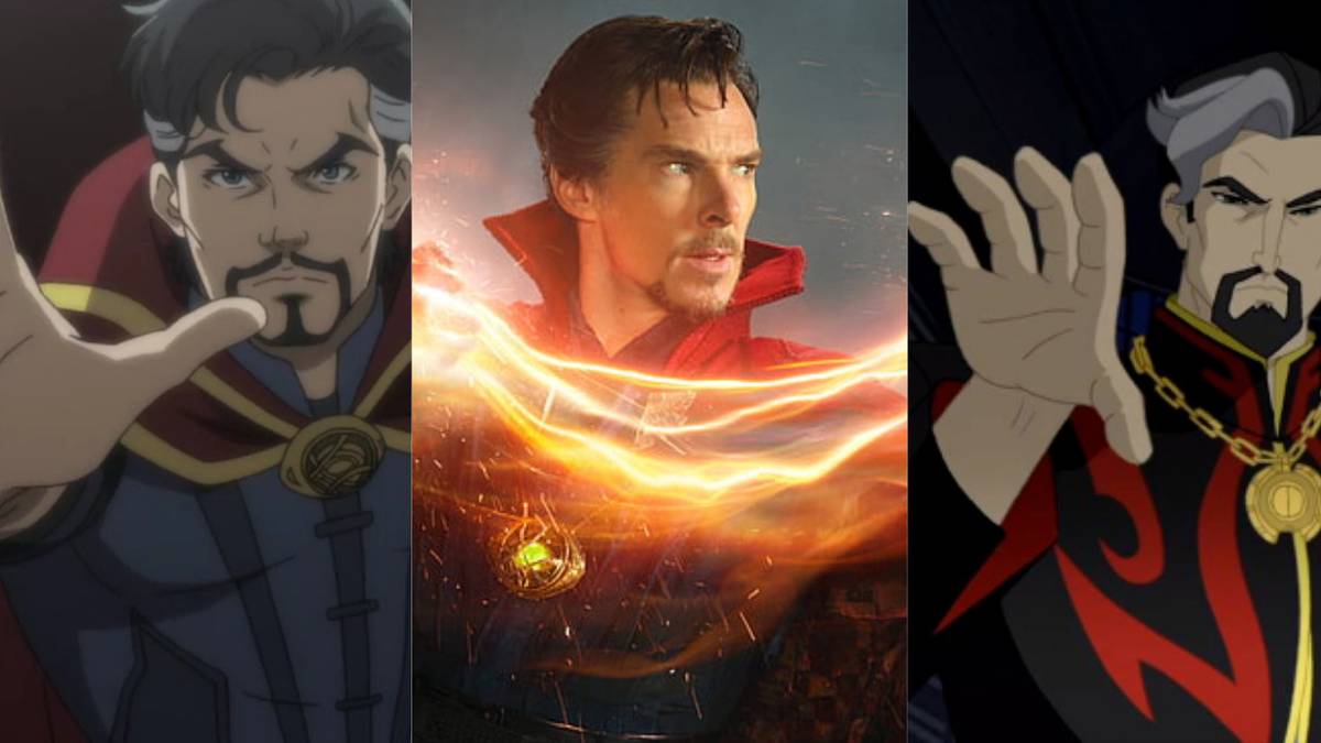 Split image of Doctor Strange in different adaptations