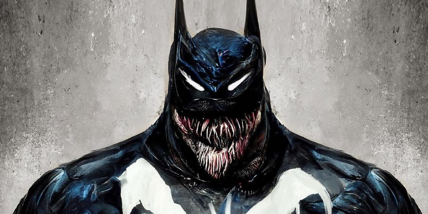 Batman Merges With a Venom Symbiote in Terrifying DC Marvel Mashup Art