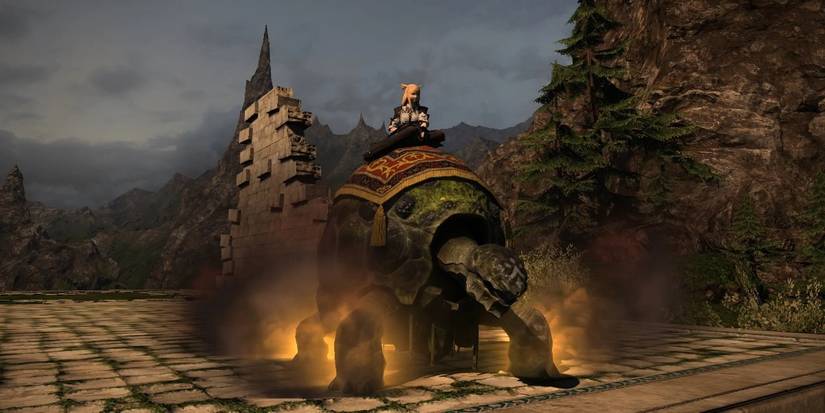 Adamantoise nearing flight in Final Fantasy XIV