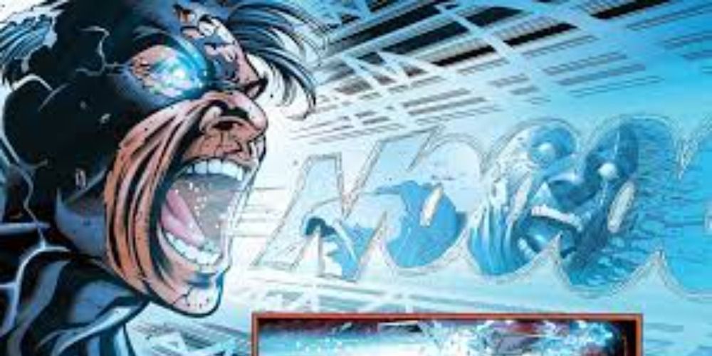 An image of Black Bolt screaming in the Marvel comics