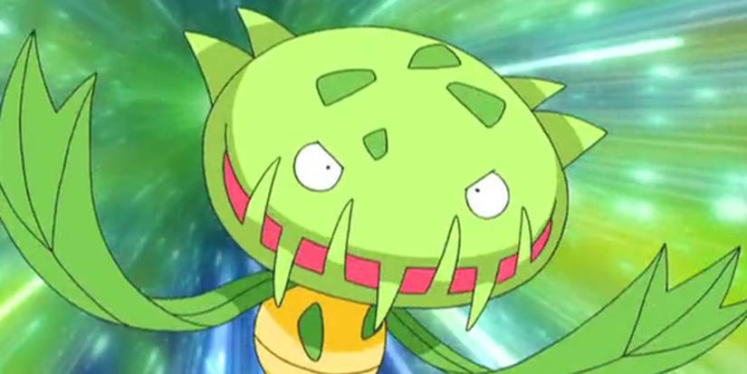 Carnivine taunts its opponent in the Pokemon anime. 