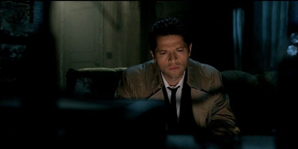 Castiel watching TV in Supernatural Cropped 1