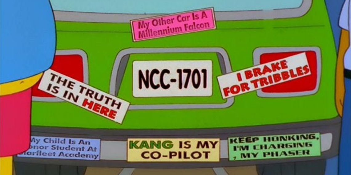 Comic Book Guys bumper stickers in The Simpsons
