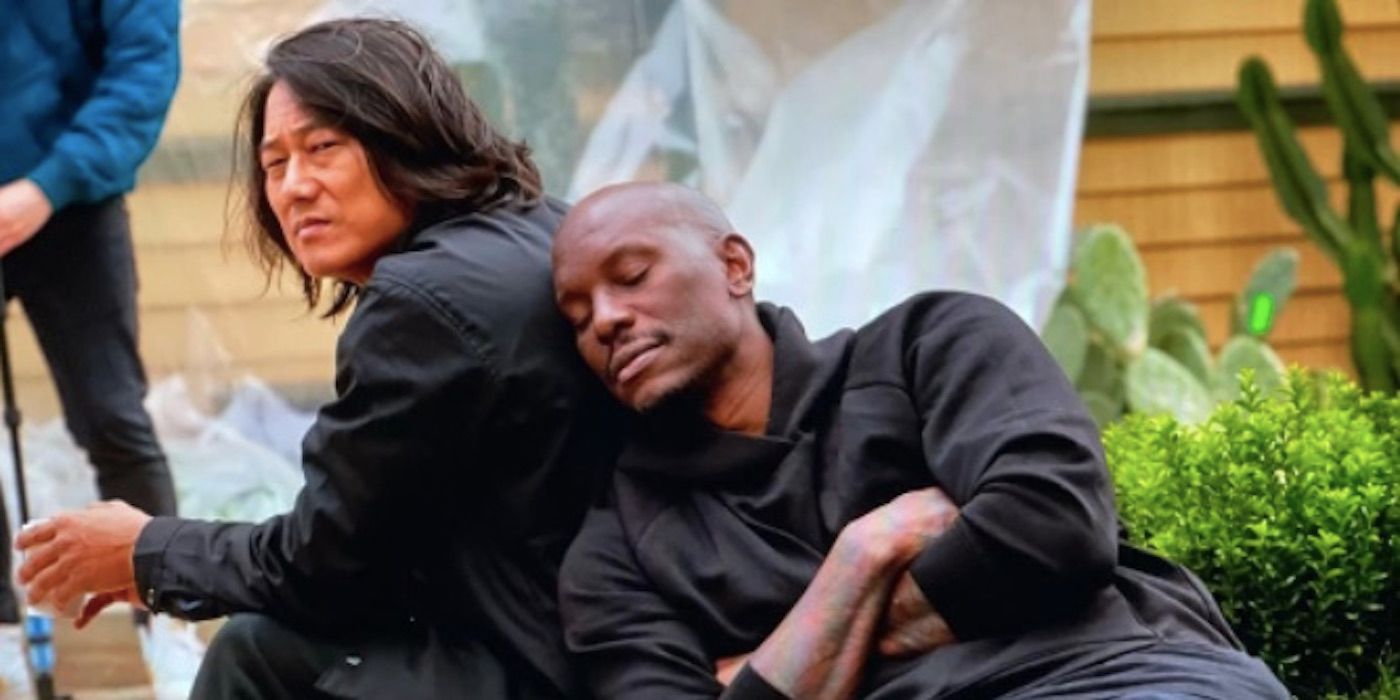 Fast 10 Image Shows Tyrese Gibson Napping on Set With Sung Kang