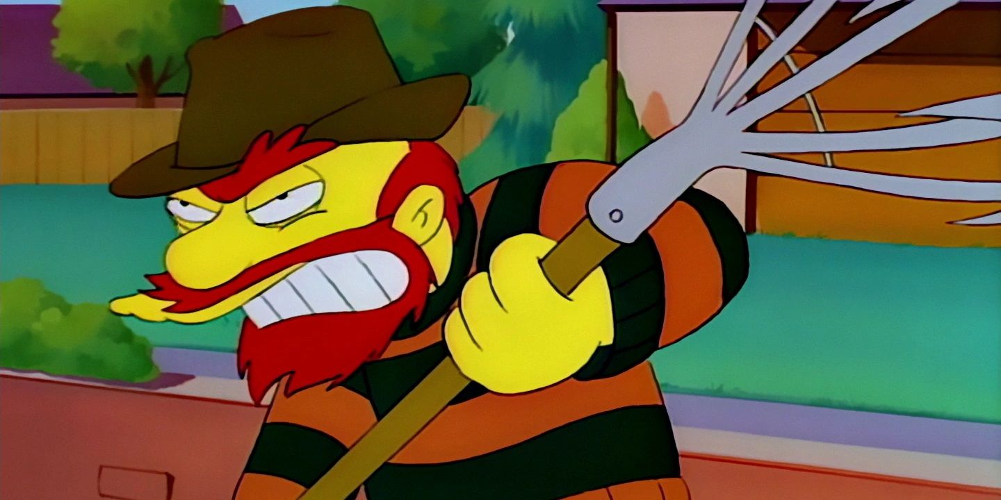Groundskeeper Willie as Freddy Krueger in The Simpsons