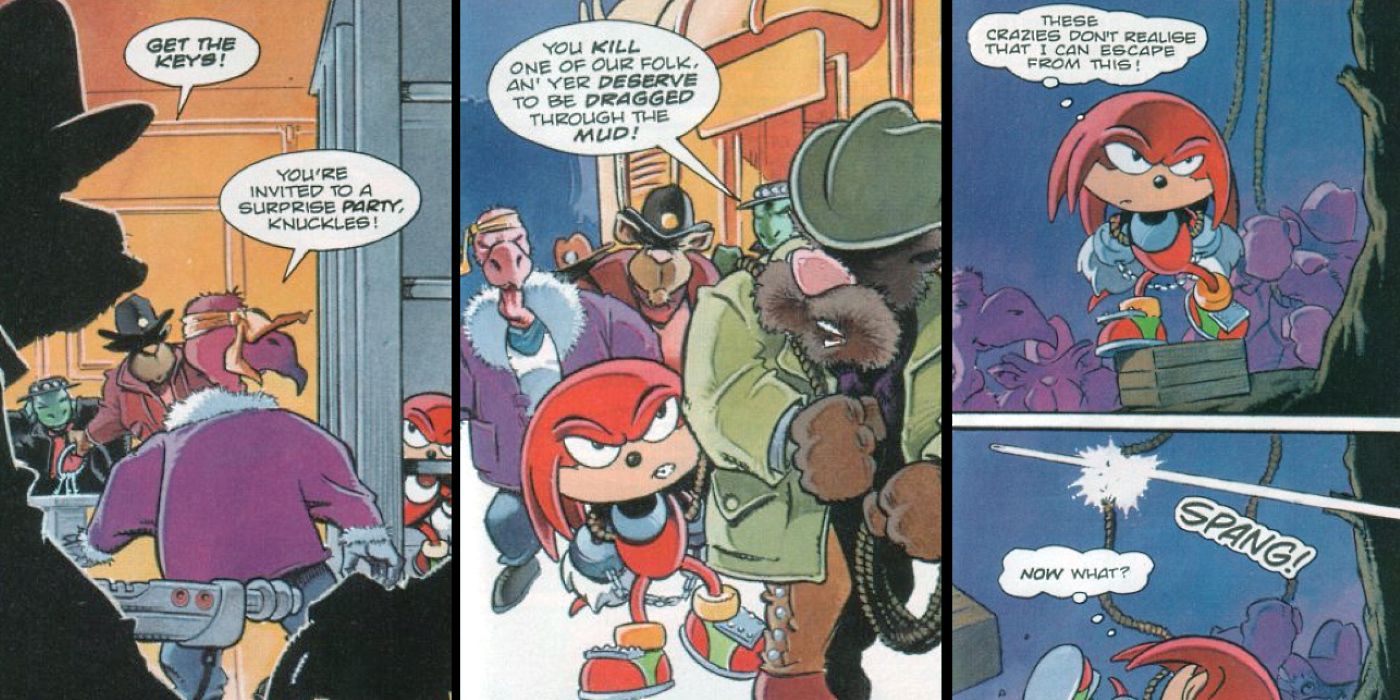 Knuckles Being Hanged in Sonic Comic
