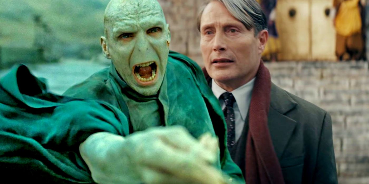 Lord Voldemort in Harry Potter and Grindelwald in Fantastic Beasts 3