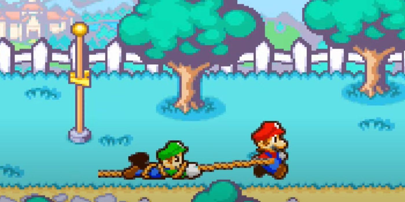 Mario And Luigi Superstar Saga Mario Dragging Luigi