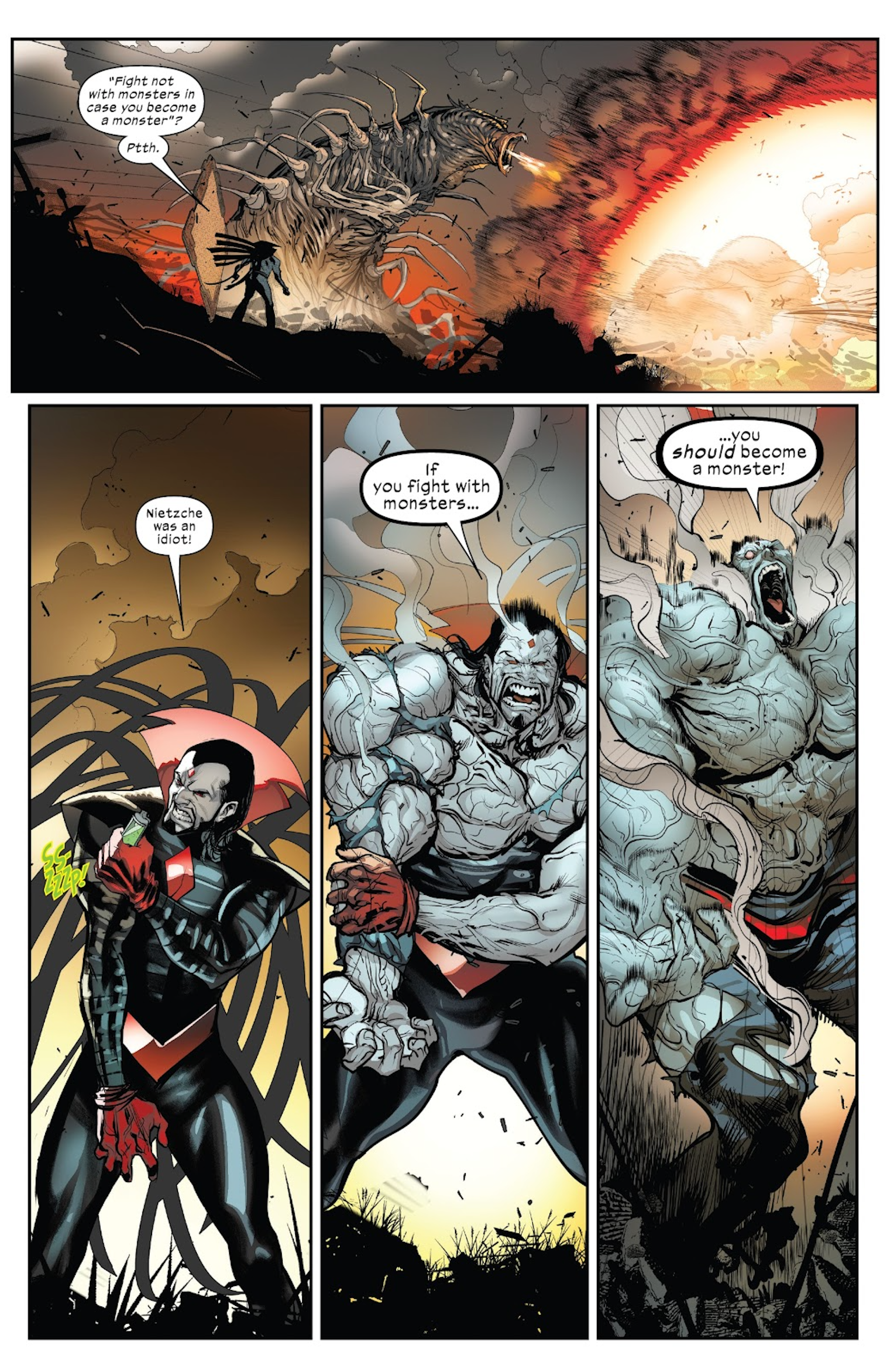 Mr Sinister turns into the Hulk in X Men