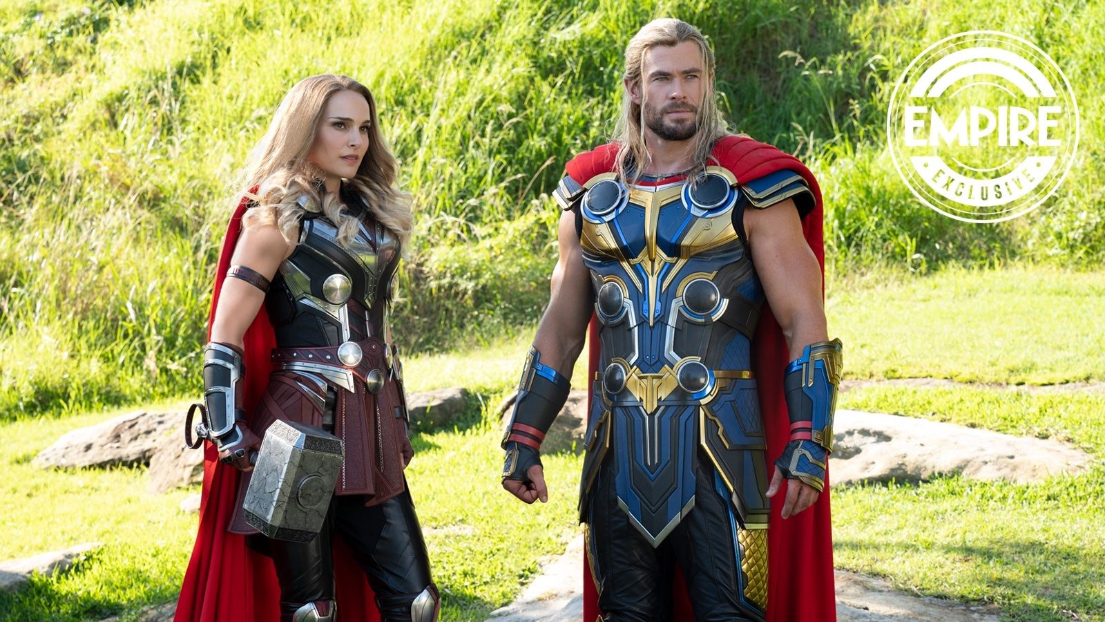 Natalie Portman as Jane Foster and Chris Hemsworth as Thor in Thor Love and Thunder