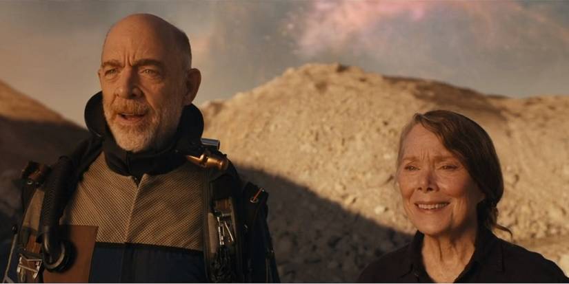 Franklin und Irene auf einem fremden Planeten in Night Sky