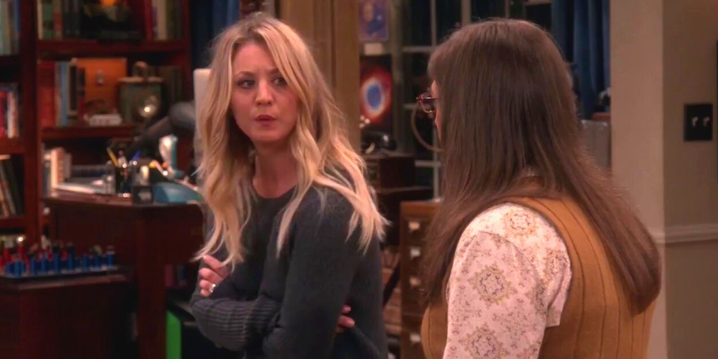 Penny and Amy talking in their secret language on TBBT