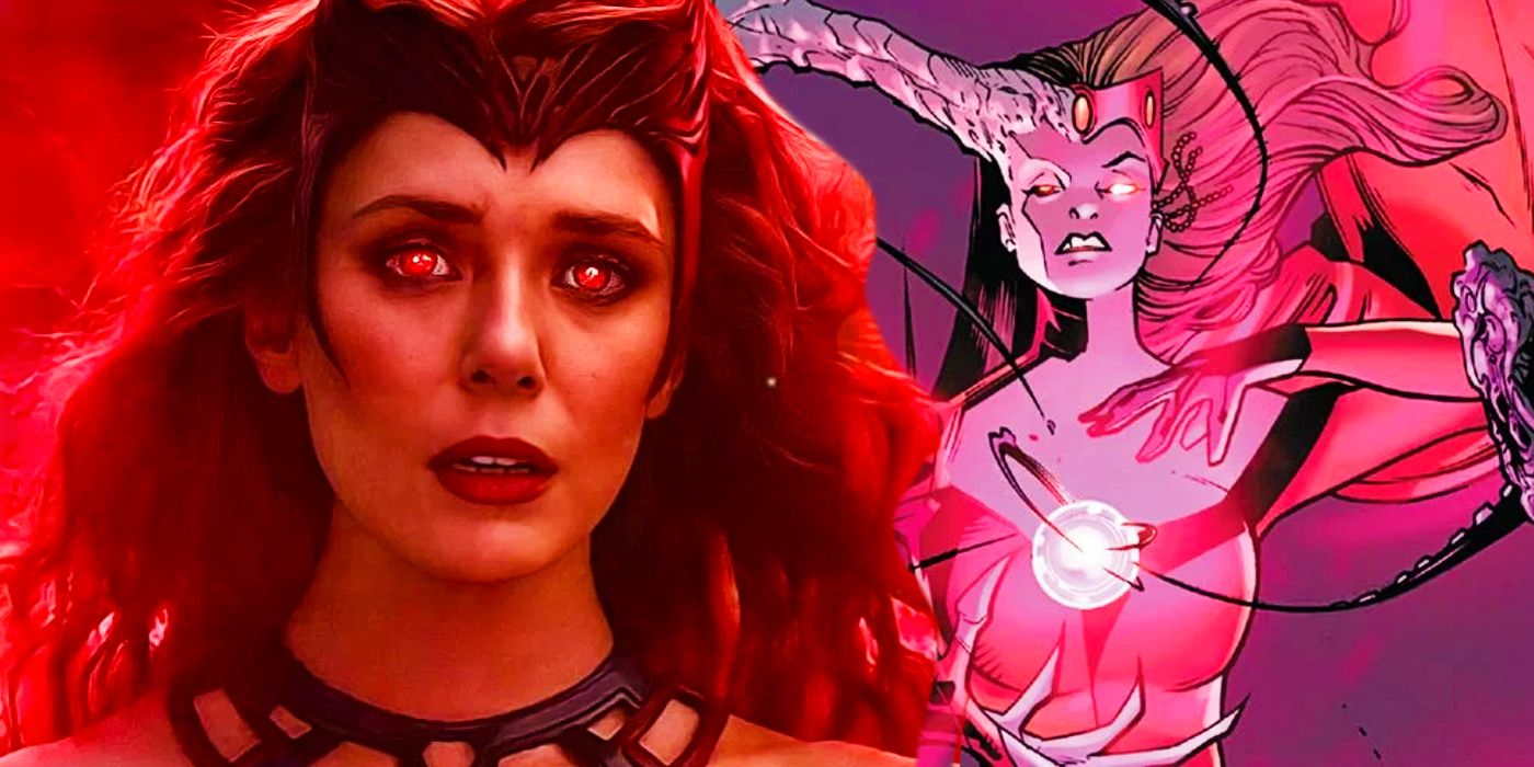 MCU Scarlet Witch accanto alla versione fumetto