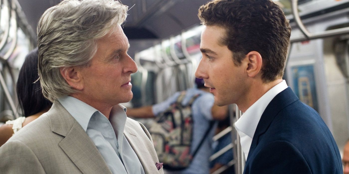Shia LeBouf confronting Michael Douglas in Wall Street Money Never Sleeps Cropped