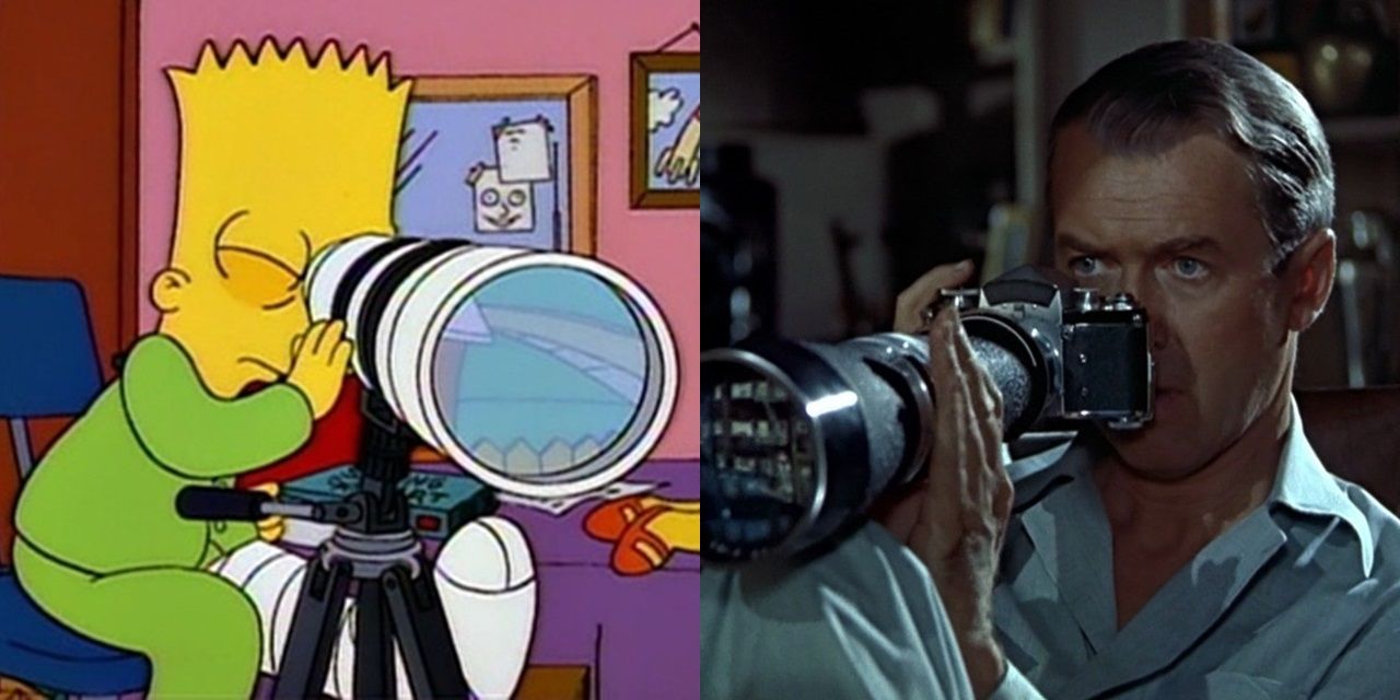 Side by side comparison of The Simpsons and Rear Window