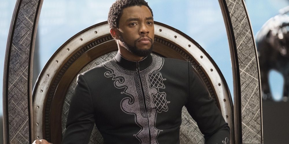 TChalla sits on his throne in Black Panther Cropped 1