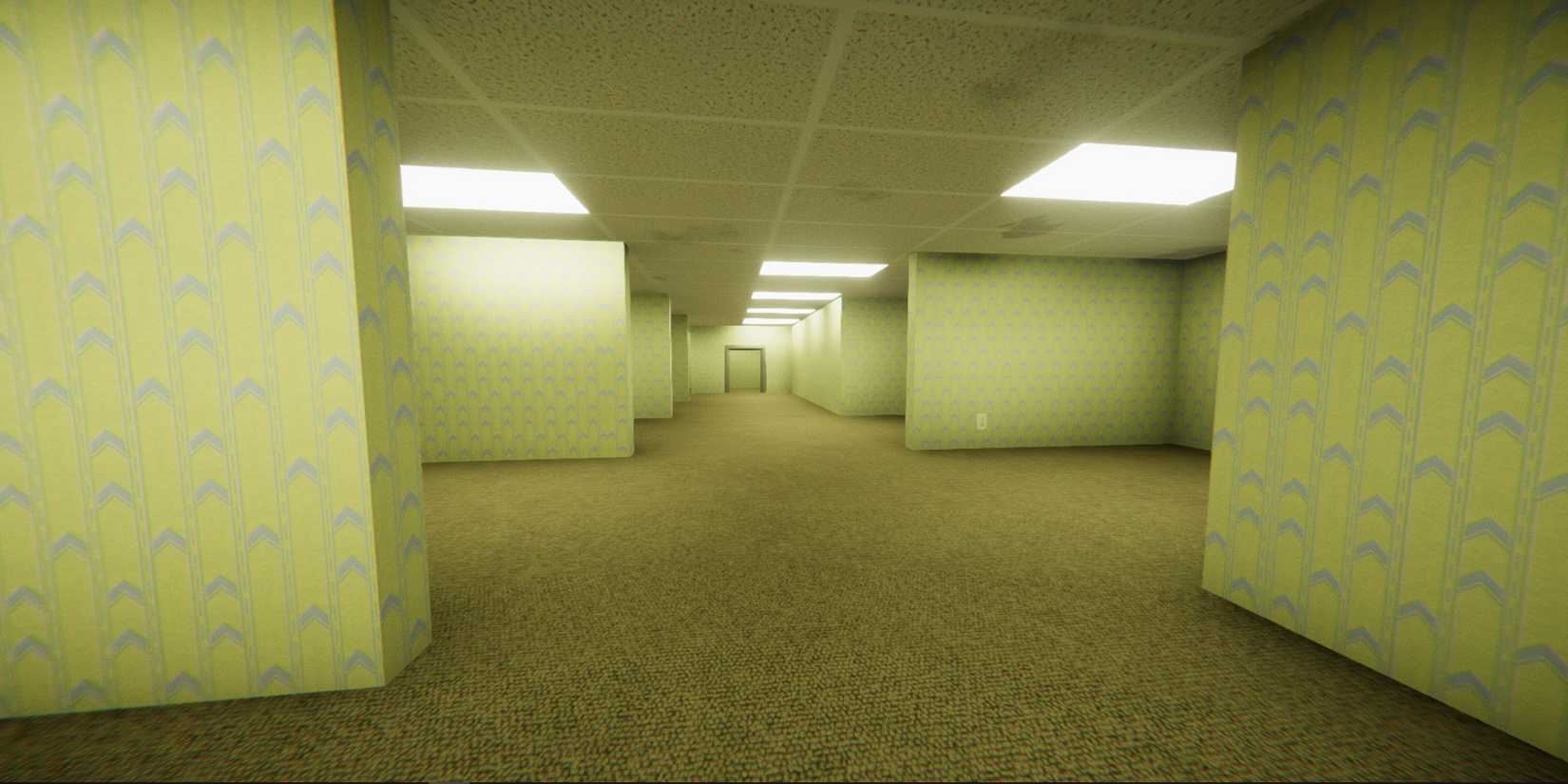 A screenshot from the indie video game The Backrooms Game.