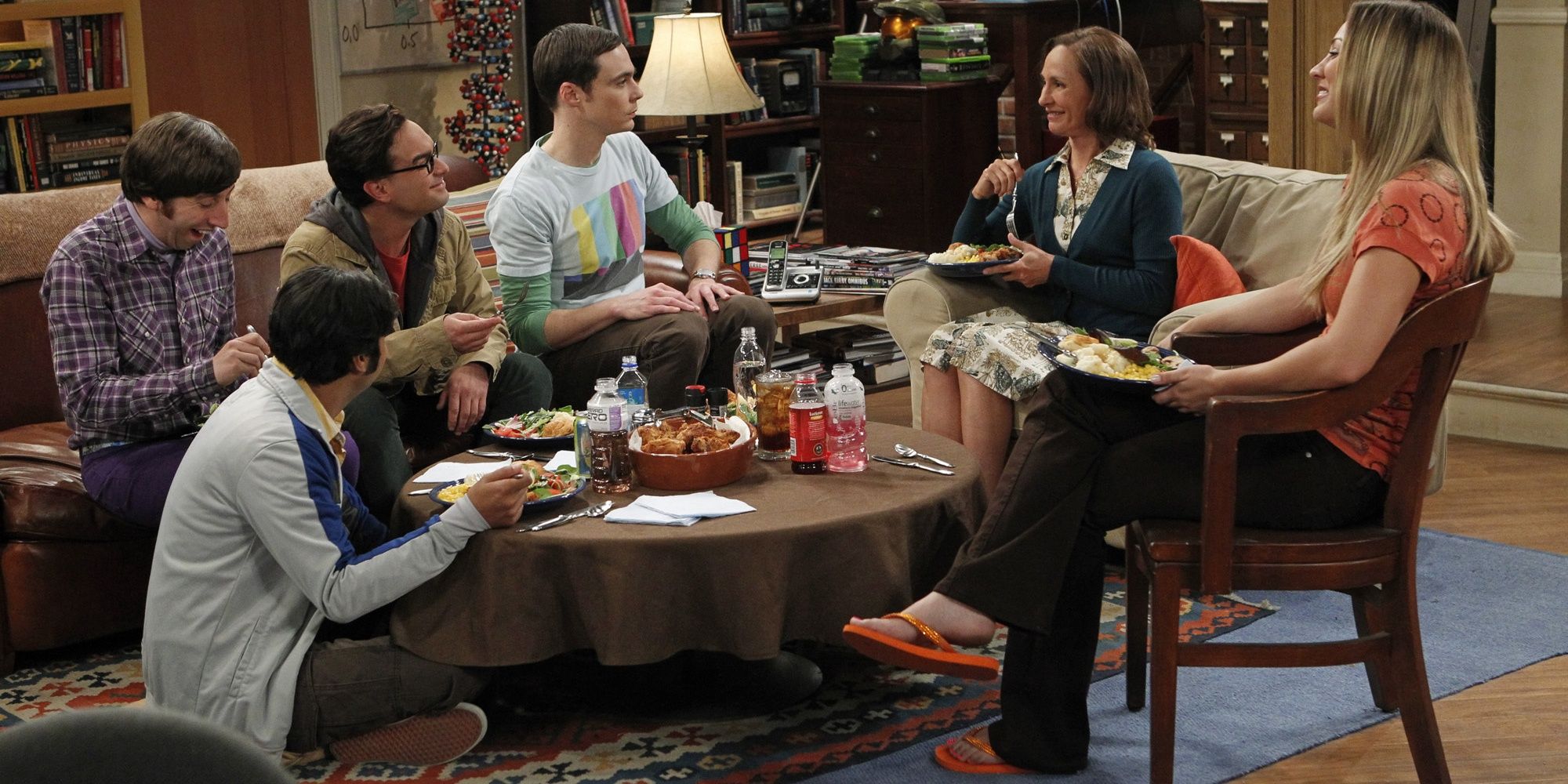 The gang hangs out with Mary in The Big Bang Theory