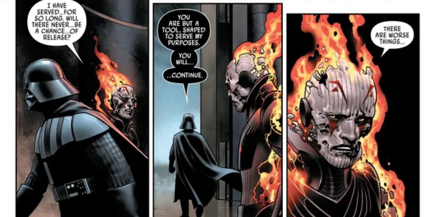 Vader keeps the Grand Inquisitors spirit tethered in Darth Vader comic