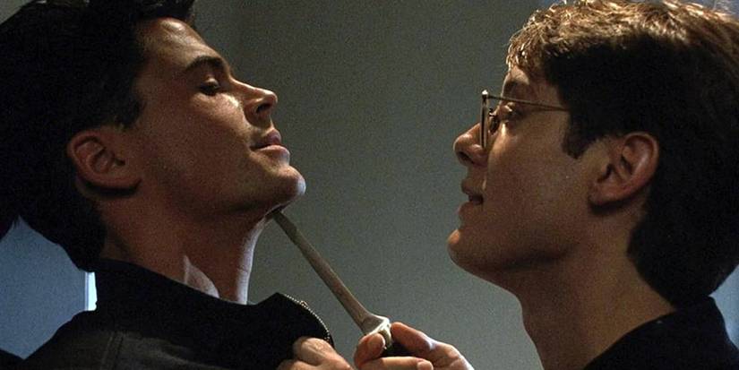 James Spader ameaça Rob Lowe com uma faca em Má Influência
