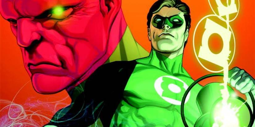 green lantern secret origin holding a green lantern