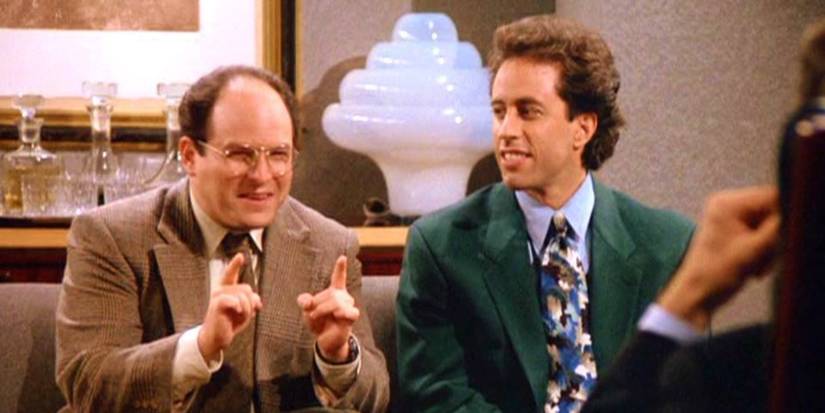 George e Jerry apresentando sua ideia de série em Seinfeld.
